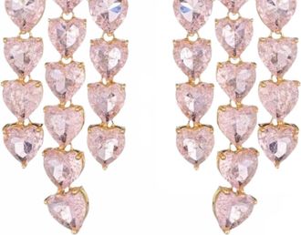 Eye Candy Los Angeles Womens Heart Drop Earrings In Pink