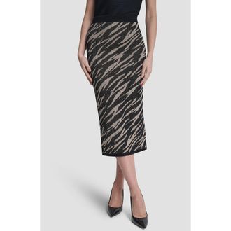DKNY Zebra Jacquard Stitch Pencil Skirt in Concrete Animal at Nordstrom, Size X-Small