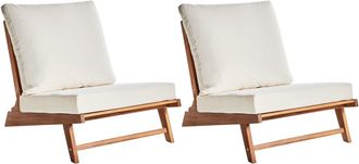 Beliani Silla de jard&iacute;n de madera marr&oacute;n