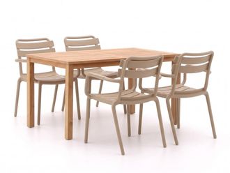 Forza Furniture Forza Vico/Liverpool 145cm dining tuinset 5-delig stapelbaar