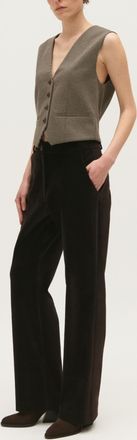 Claudie Pierlot Pantalon tailleur velours chocolat
