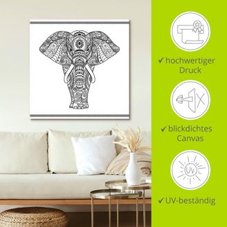 Artland Wandbild »Elefant in Mandala« Wildtiere 1 Stk. tlg. als Leinwandbild, Poster, Wandaufkleber in verschied. Grössen