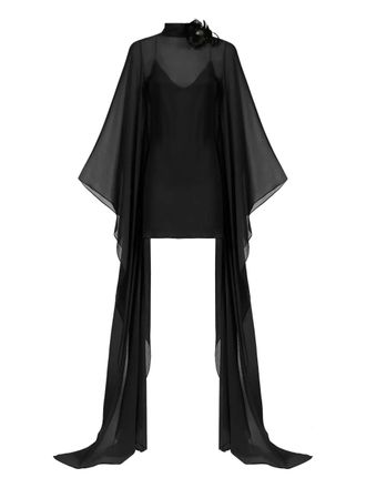 Taller Marmo Lanzarote flower-embellished mini dress - Black