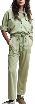 The Great. Voyager Straight Cut Legs Pant In Washed Sweetgrass