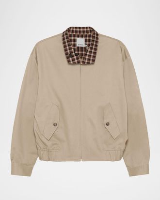 SIMKHAI Men & apos;s Harrington Cotton Check-Lined Jacket
