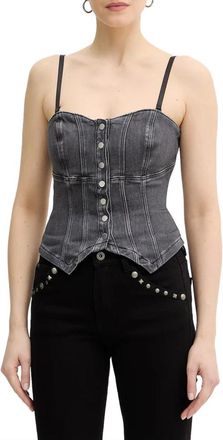 Guess Cecile Top - Dames - Tops zonder mouwen - Grijs - M - Leer - Tops
