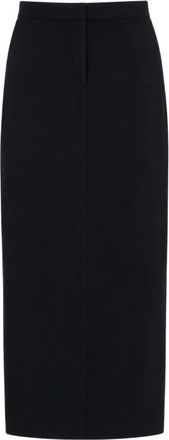 Norma Kamali Flat Front Straight Skirt - Dames - Midirokken - Zwart - M - Polyester - Rokken