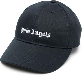 Palm Angels Classic Logo Cap - Heren - Petten - Zwart - S - Katoen - Accessoires