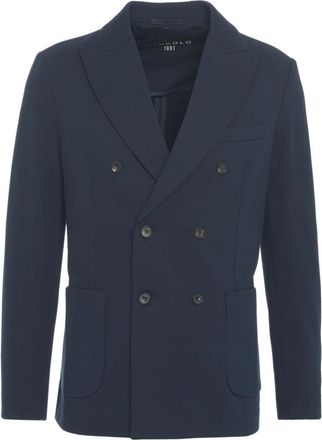Circolo 1901 Double-breasted Blazer - Heren - Blazers - Blauw - M - Katoen - Jassen