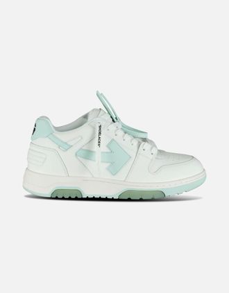 Off-white Mens Off-White Out Of Office Low Top Trainers White & Mint - Size: 9