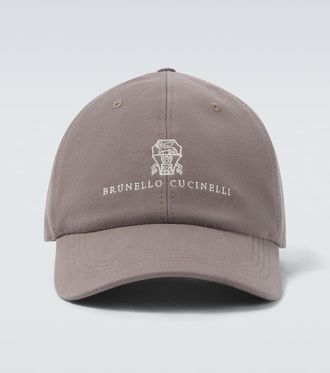 Brunello Cucinelli Logo embroidered cotton baseball cap