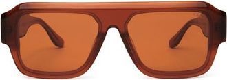 DEZI Miami 56mm Flat Top Sunglasses in Miami Caramel /Amber at Nordstrom
