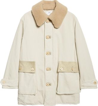 Visvim Winfield Field Coat with Genuine Shearling Collar in Off White at Nordstrom, Size 4