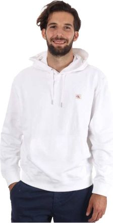 Calvin Klein Hoodie Wit Patched Logo - Heren - Hoodies - Wit - 2XL - Katoen - Hoodies & sweatvesten