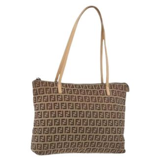 Fendi Pre-owned Shoulder Bags, female, Beige, Size: ONE SIZE Pre-owned Zucchino Canvas Hand Bag
