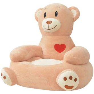 vidaXL Silla De Peluche Para Ni&ntilde;os Oso Marr&oacute;n Vidaxl