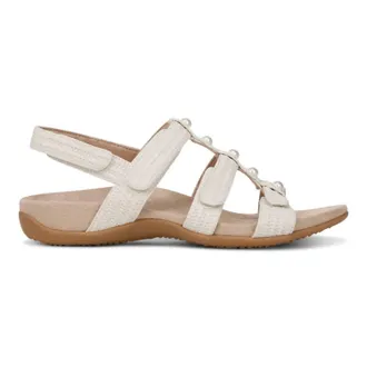 Vionic Womens Amber Pearl Sandal In Cream