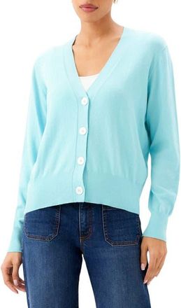 Karen Kane V-Neck Cardigan in Aqua at Nordstrom, Size X-Large