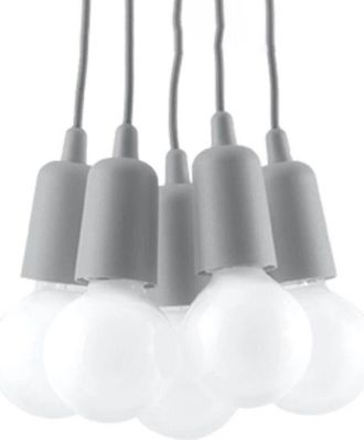 Wonderlamp L&aacute;mpara Colgante Tina Gris, 5 Luces
