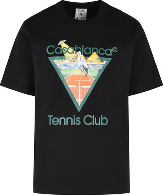 Casablanca Tennis Club Triangle Black Cotton T-Shirt