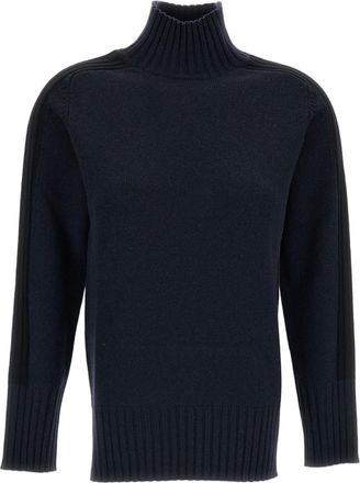 Lorena Antoniazzi Ribbed Mock Neck Sweater With Side Slits