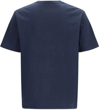 Maison Kitsun&eacute; Mens Blue Cotton T-Shirt