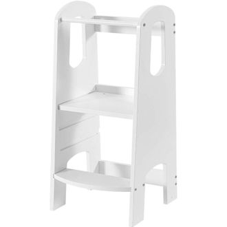 Mobili Rebecca Mobili Rebecca - Torre Montessori Rebecca Mobili Siris 86x41x38 Mdf Blanco Escandinavo