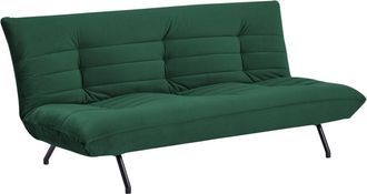 Happy Garden Sofá cama de 3 plazas de terciopelo verde