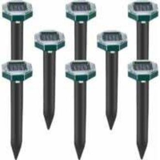 OEM Pack De 8 Espigas Ultras&oacute;nicas Solar Para Repeler Topos, Serpientes Y Ratones, Ideal Para C&eacute;sped, Jard&iacute;n Y Patio