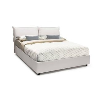 Dmora Talamo Italia - Cama Matrimonial Veronica, Cama Contenedor Con Tapizado En Ecopiel, 100% Made In Italy, Apertura Frontal, Adecuado Para Colch&oacute;n 160x19