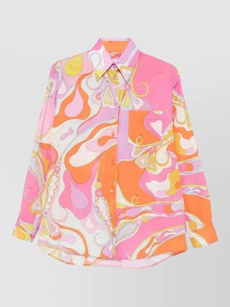 Pucci orchid print cotton long sleeve shirt