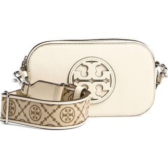 Tory Burch Mini Miller Leather Crossbody Bag in Ivory at Nordstrom