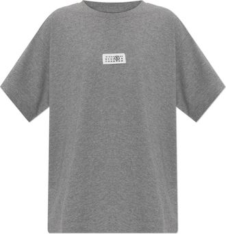 Maison Margiela T-shirt met logopatch - Dames - T-shirts - Grijs - L - Katoen - Tops