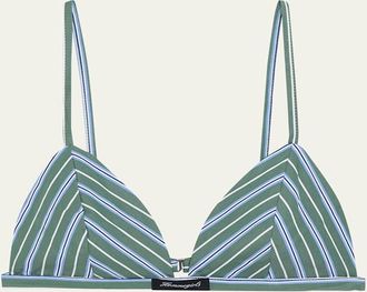 HommeGirls Striped Shirting Triangle Bralette