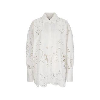 Giuseppe Di Morabito Shirts, female, White, Size: S Broderie Anglaise Oversize Shirt