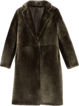 Yves Salomon shearling coat - women - Lamb Fur - 38 - Grey