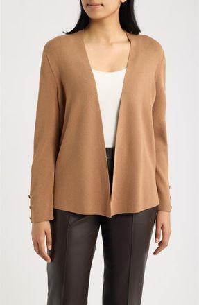 Anne Klein Side Slit Cardigan in Vicuna at Nordstrom, Size X-Large