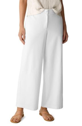 Eileen Fisher High Waist Ankle Wide Leg Pants in White at Nordstrom, Size Xx-Small
