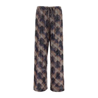 Dries Van Noten Puvis Bis Lange Broek - Dames - Wijde Broeken - Veelkleurig - S - Pailletten - Broeken