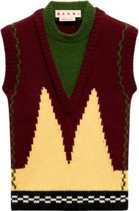 Marni V-hals Breiwerk - Dames - V-hals truien - Veelkleurig - S - Wol - Truien & Vesten