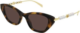 Gucci Cat Eye Frame - Dames - Zonnebrillen - Bruin - 50 MM - Nylon - Accessoires