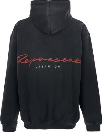 Represent Mens Hooded Sweatshirt Black Cotton Sweatshirts Sweater