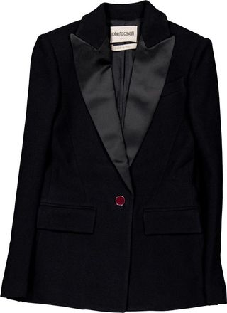 Roberto Cavalli Black Wool Blazer, Brand Size 40 ( US Size 6 )