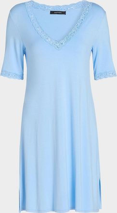 Natori Feathers Essentials Lace-Trim Jersey Sleepshirt