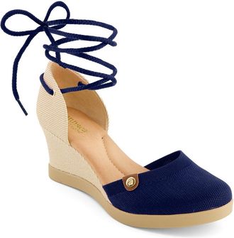 Andrea Womens Wedge Ankle and Calf Strap Espadrilles 88318