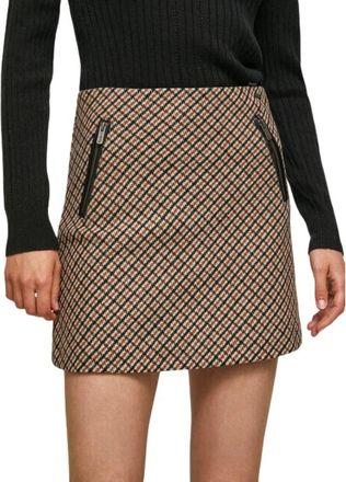 Pepe Jeans London Gedrukte Minirok met Ritszakken - Dames - Korte rokken - Veelkleurig - L - Rokken
