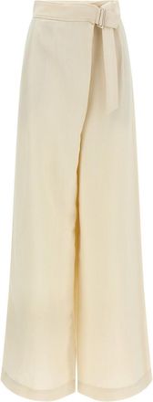 Brunello Cucinelli White Crossed pants