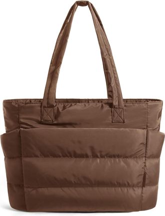 Generic Puffer Tote Bag for Women with Compartments Lightweight Puffy Handbag Large Laptop Purse for Work Travel Gym