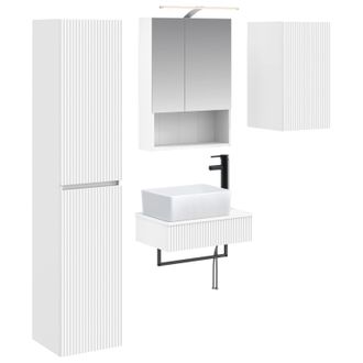 vidaXL Juego De Muebles De Ba&ntilde;o 5 Pcs Blanco Vidaxl