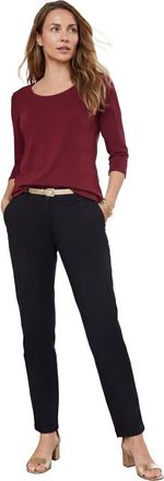 Jessica London Stretch Cotton Scoop Neck Tee in Rich Burgundy at Nordstrom, Size 40